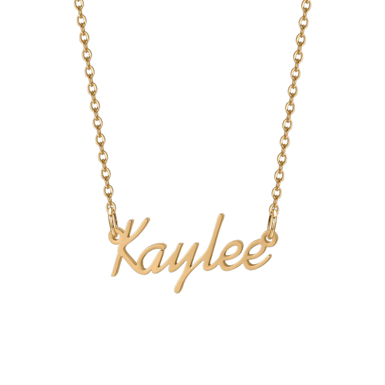 Cursive hot sale nameplate necklace