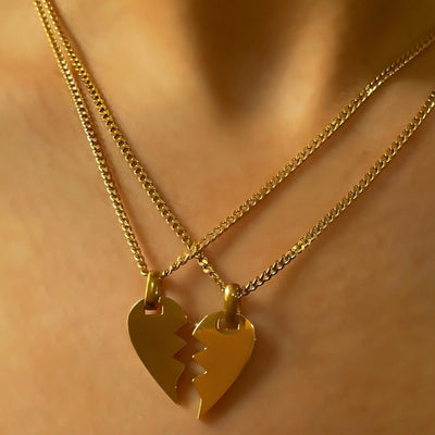 Split Heart Necklace Set