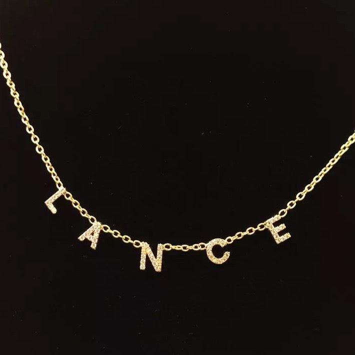 Iced Spaced Nameplate Necklace