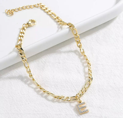 Iced Initial Anklet