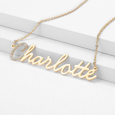One Iced Nameplate Necklace