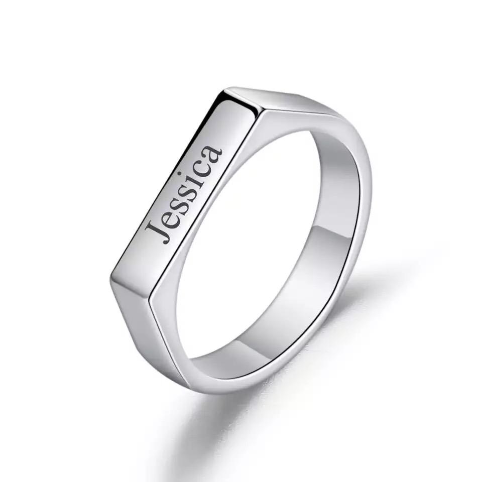 Custom Signet Bar Ring