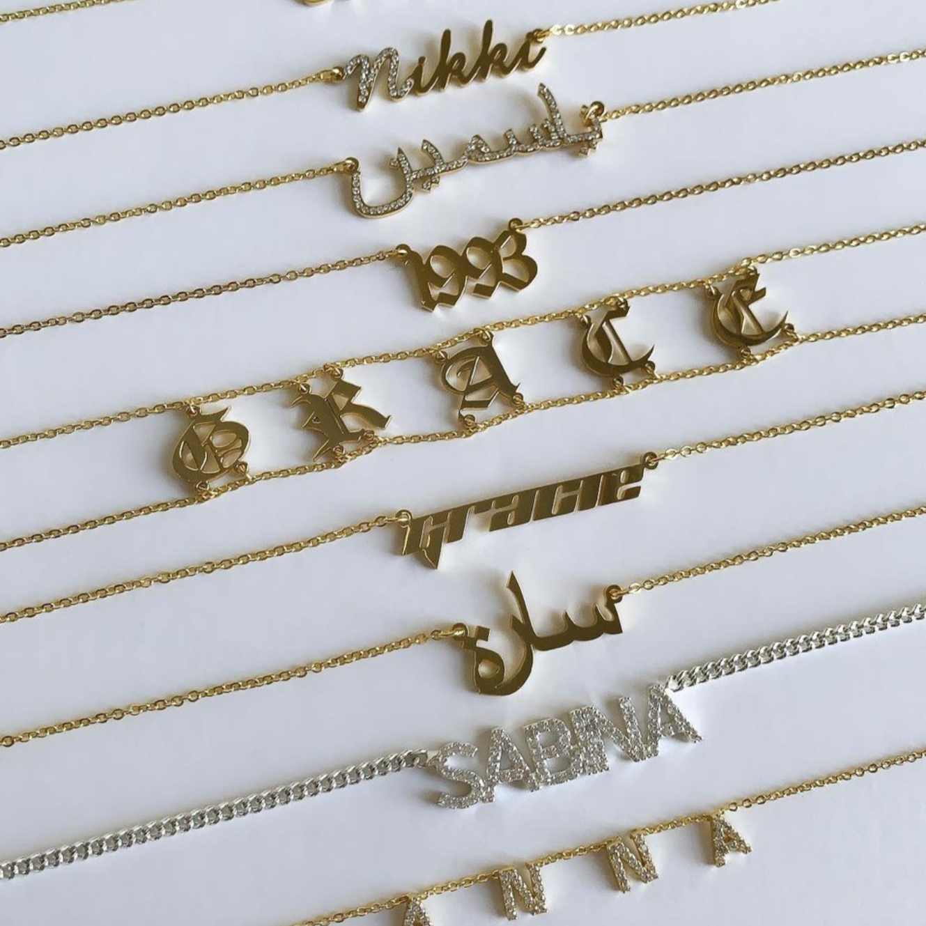 Arabic Name Necklace Gold / Solid 14k Gold Arabic Nameplate With Chain /  Real 14ct Gold ORDER ANY NAME - Etsy