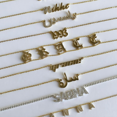Iced Arabic Nameplate Necklace