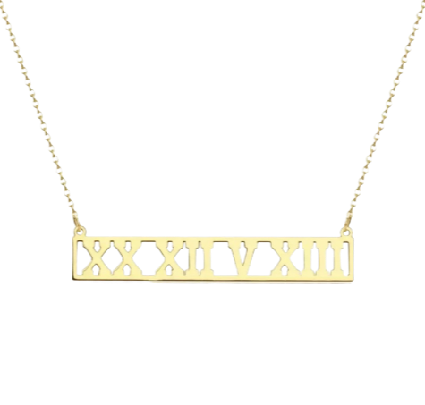 Roman Numeral Bar Necklace