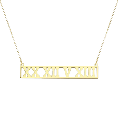 Roman Numeral Bar Necklace