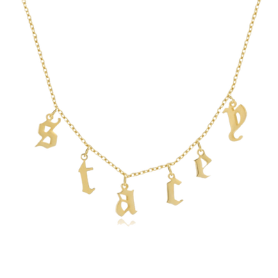 Old English Drop Letter Necklace