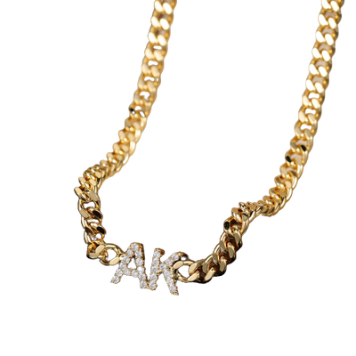 Iced Cuban Chain Nameplate Necklace