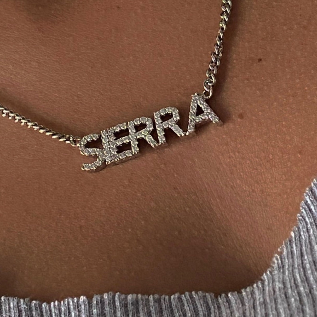 Iced Nameplate Necklace