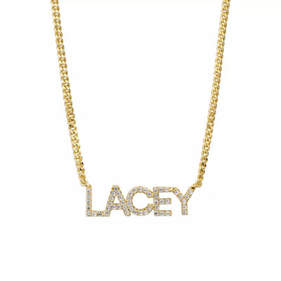 Iced Nameplate Necklace