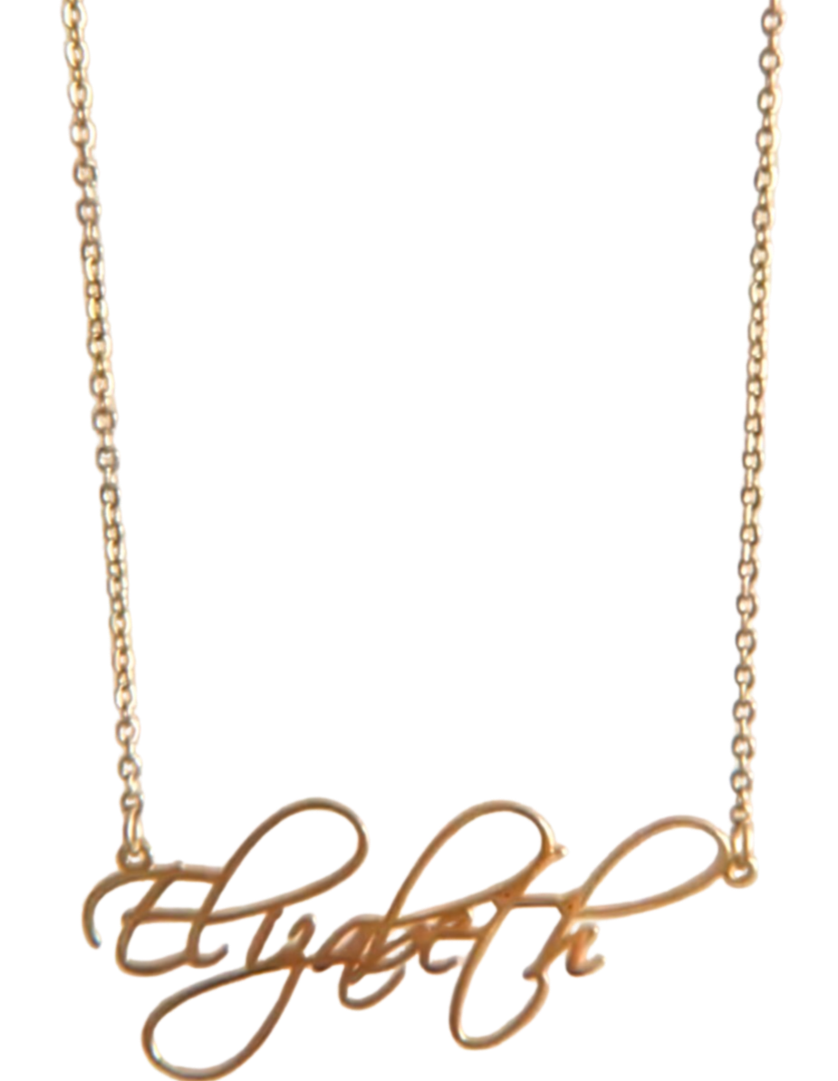 Signature Script Nameplate Necklace